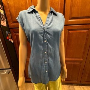 Jones New York button down sleeveless top size L NWT